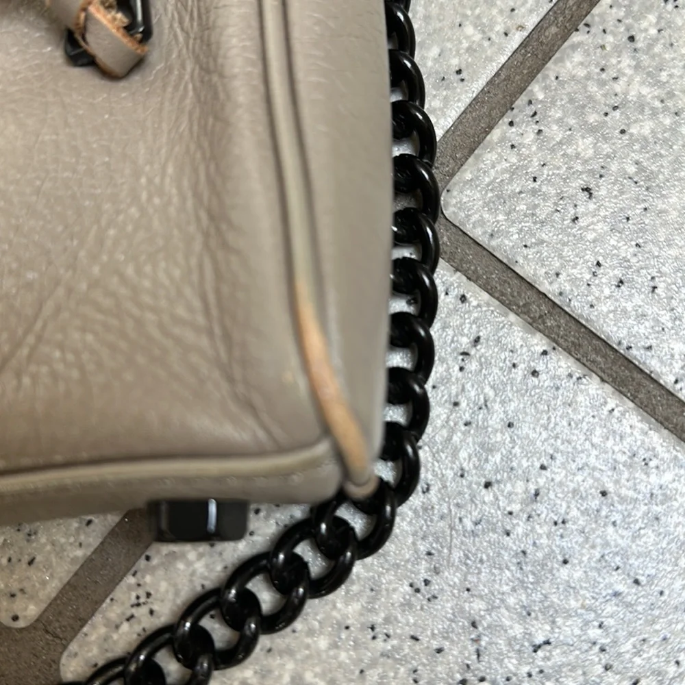 Rebecca Minkoff mini gray crossbody rareblack metal hardware excellent condition - Picture 10 of 12